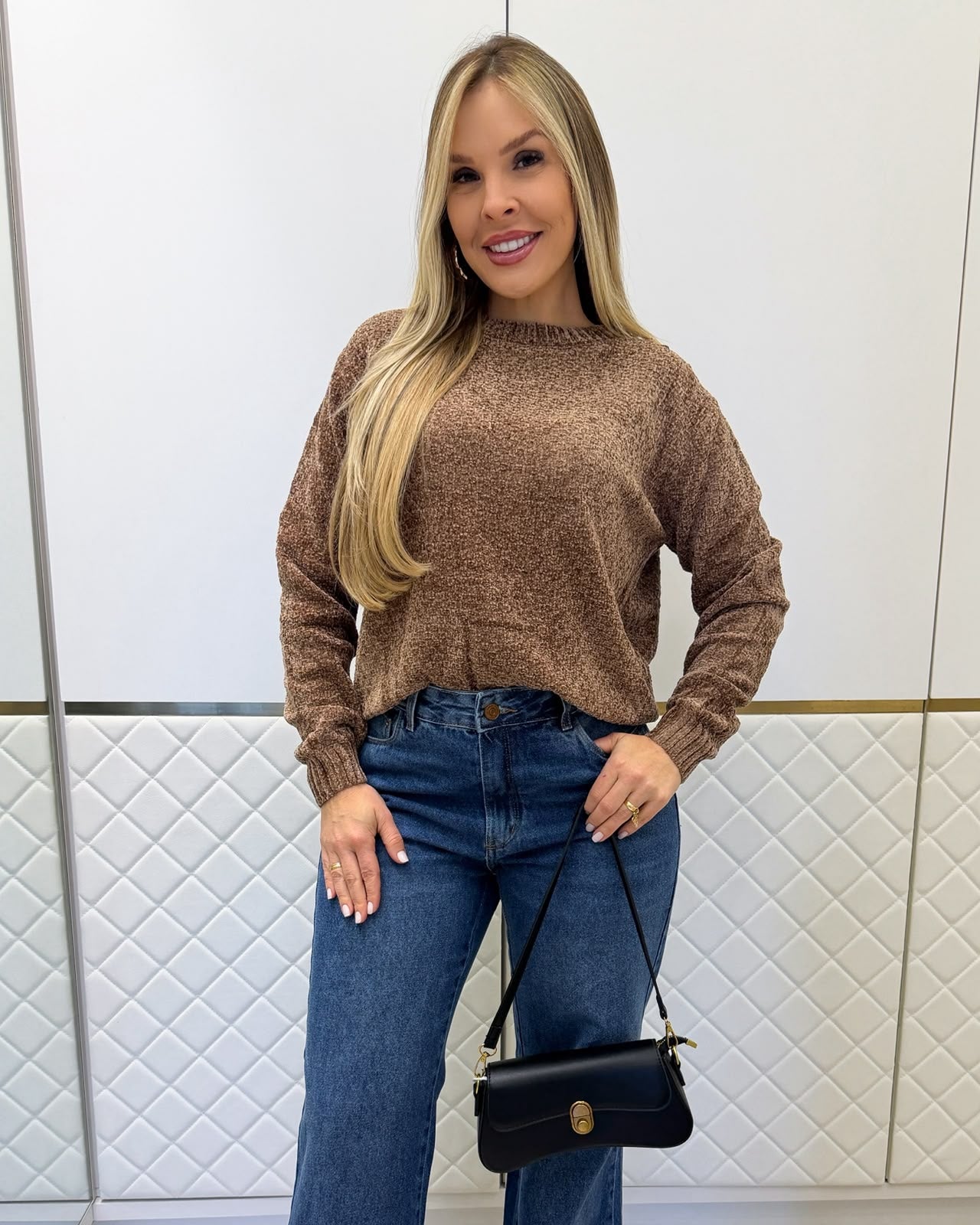 Blusa Mousse Samara Bege Escuro 134988