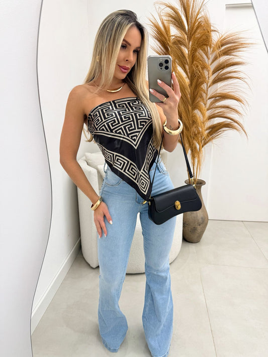 Lenço Ravena Black/Creme 110170