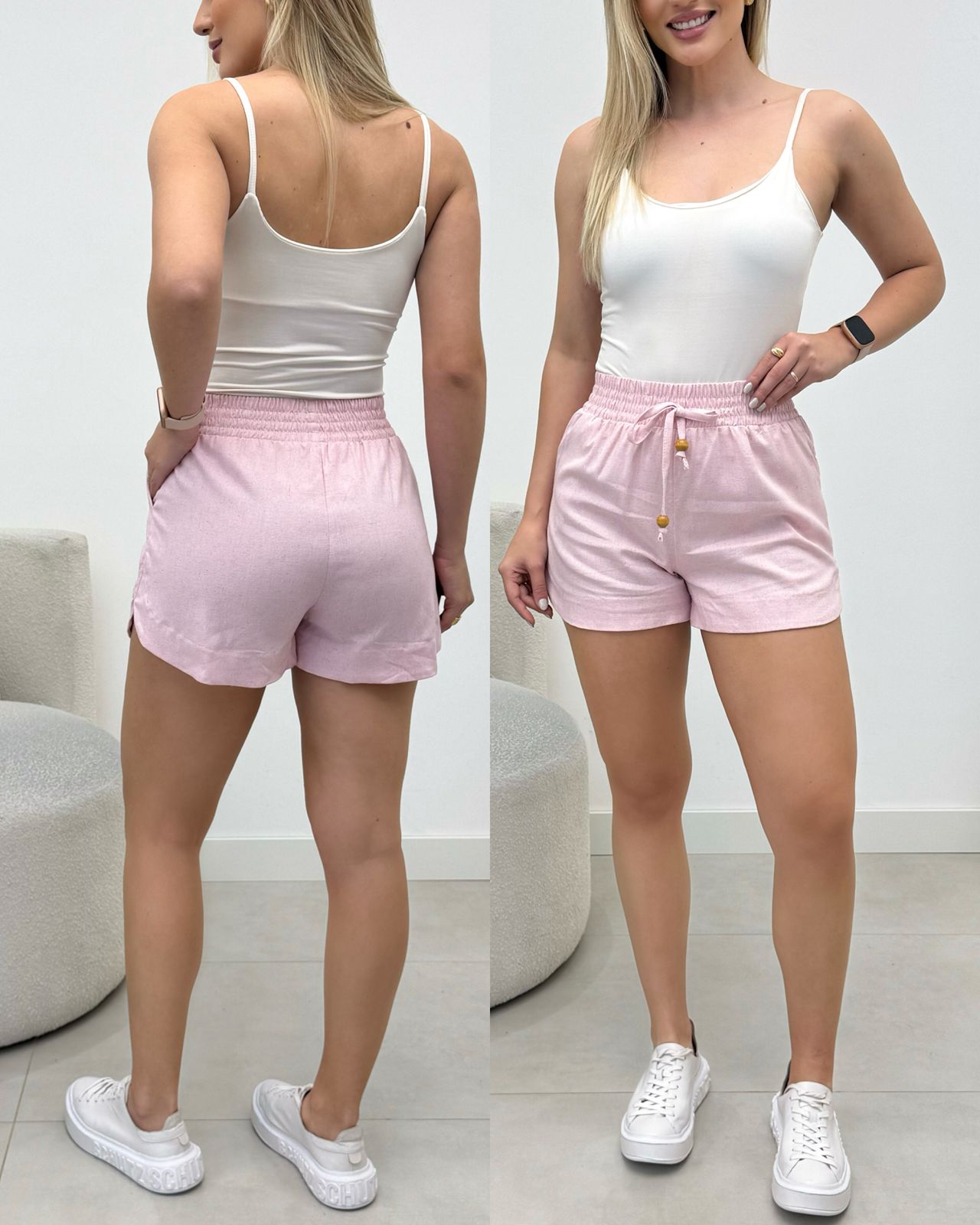 Shorts Linho Samara Rosa 136314