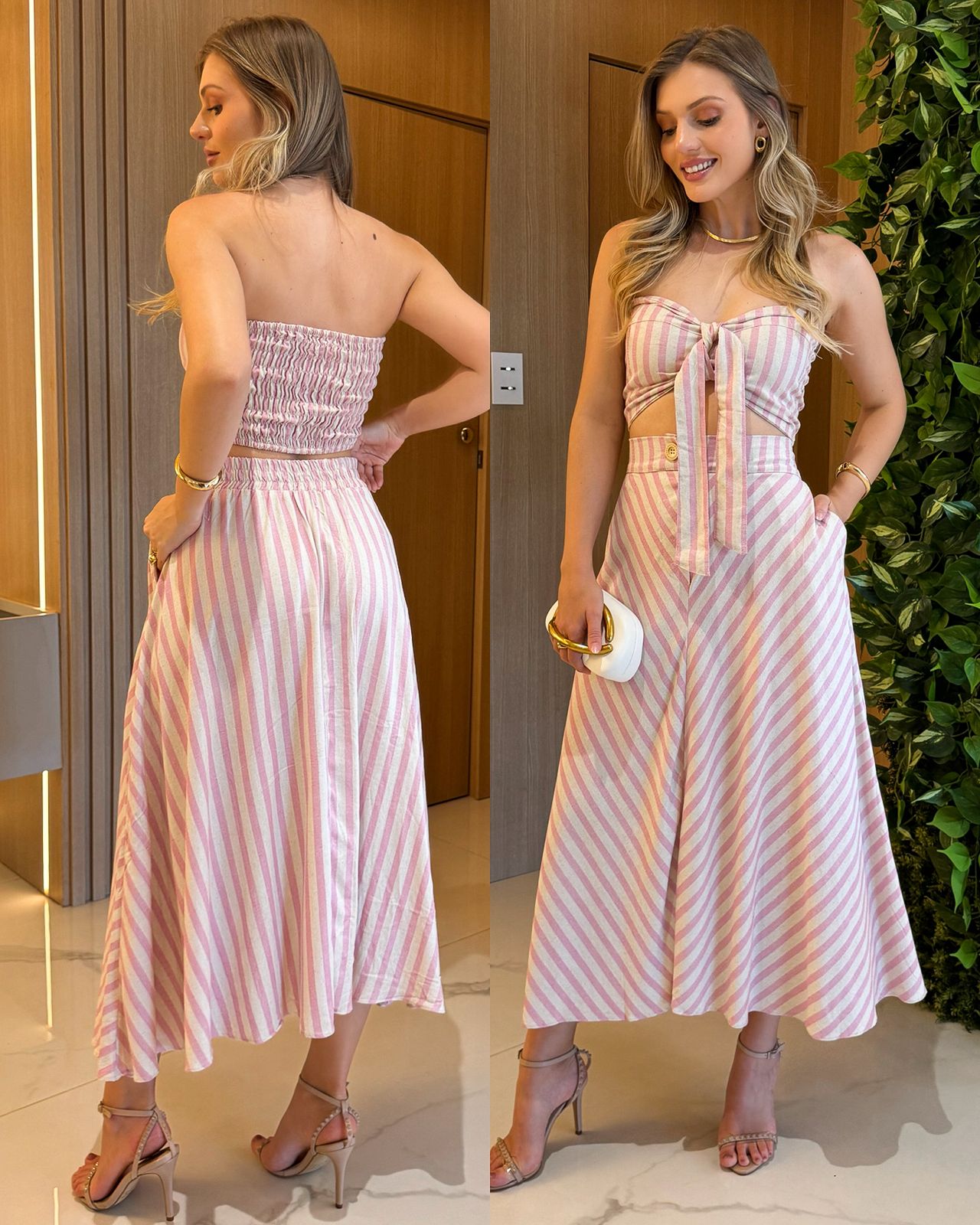 Conjunto Felipa Listras Rosa 117400