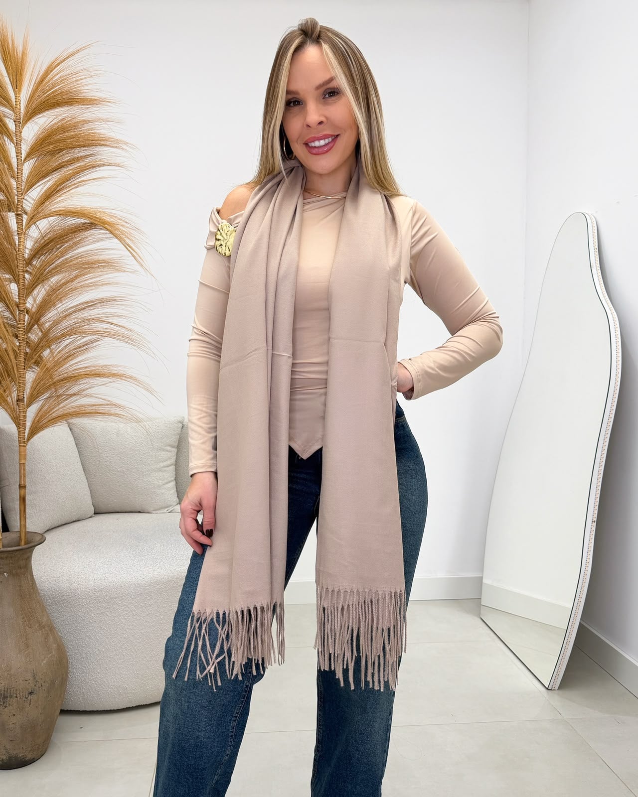 Lenço Mania Essenza Vanessa Bege 135294