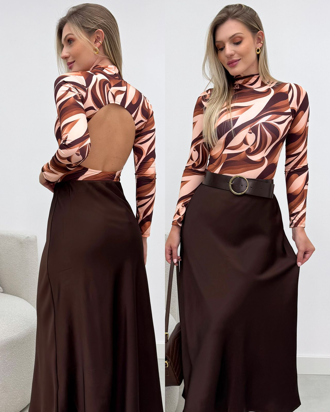 Body Bruna Marrom/Bege 133310