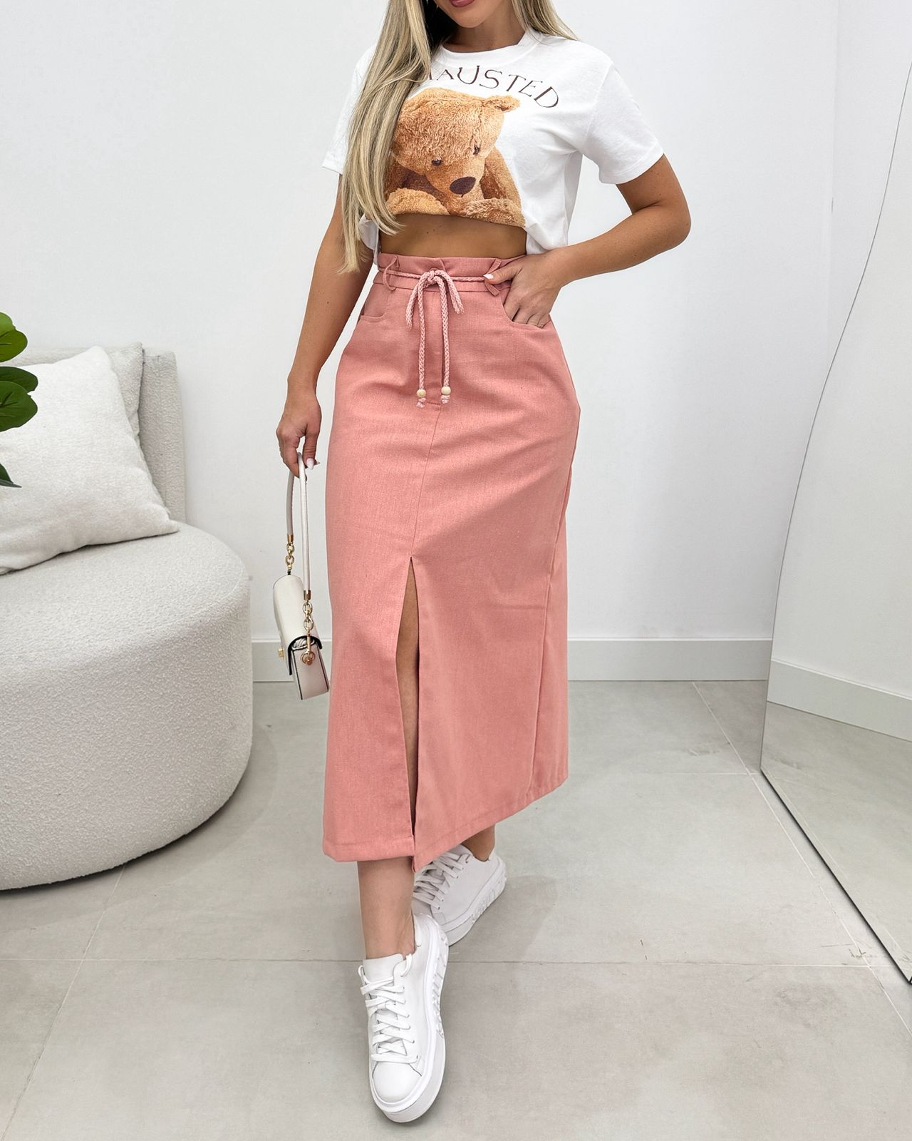 Saia Linho Damiana Rosè 109832