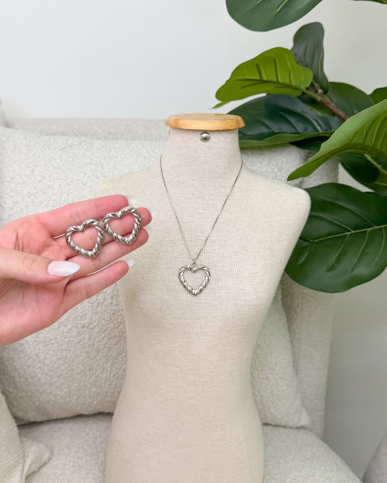 Conjunto Colar e Brinco Mania Essenza Prata 124088