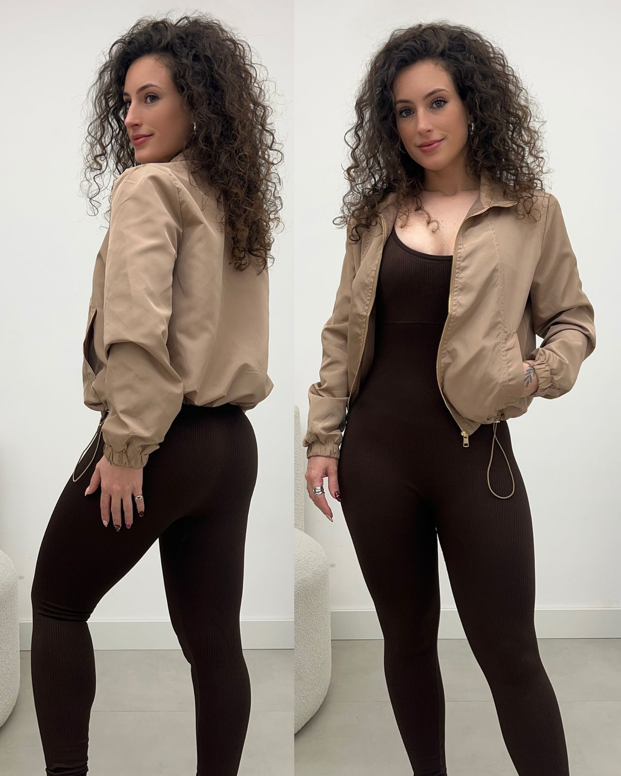 Jaqueta Corta Vento Liz Bege 124295