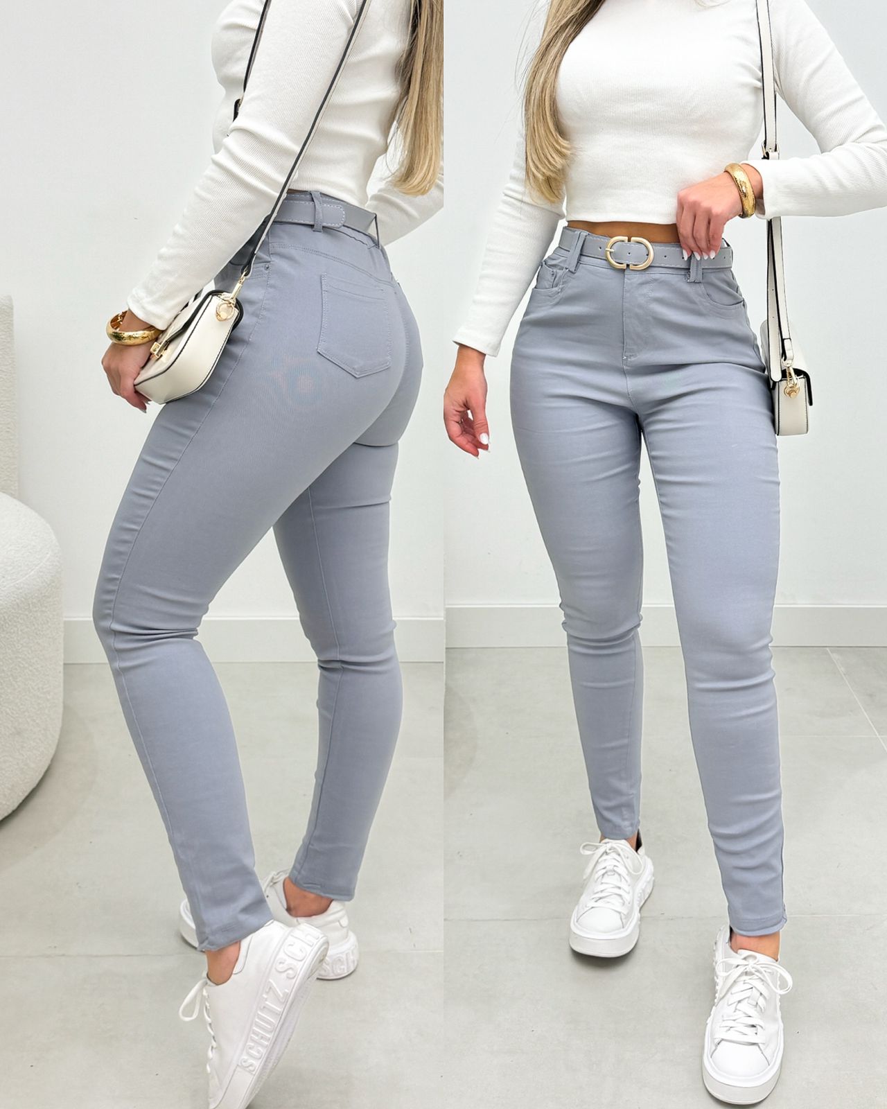 Calça Sarja Céu Cinza 102869