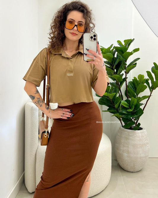 Cropped Colcci Marrom 100277