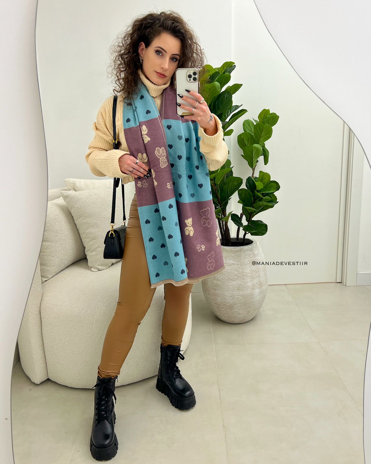 Lenço Isolde Lilás/Cinza 102825