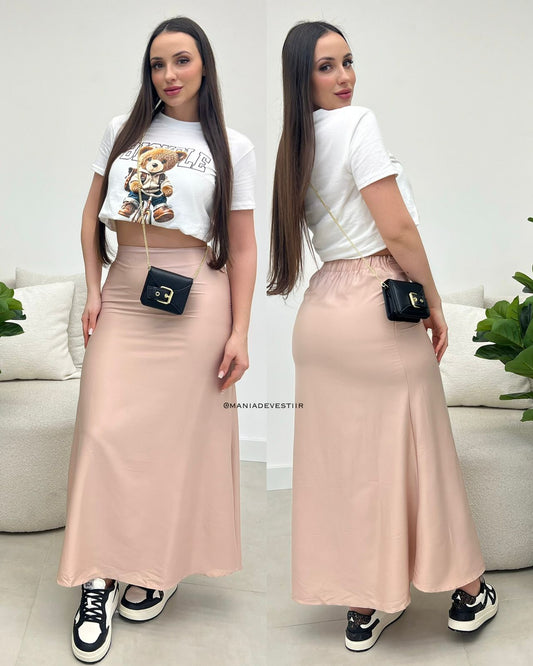 Saia Cetim Tatiane Rosé 108252