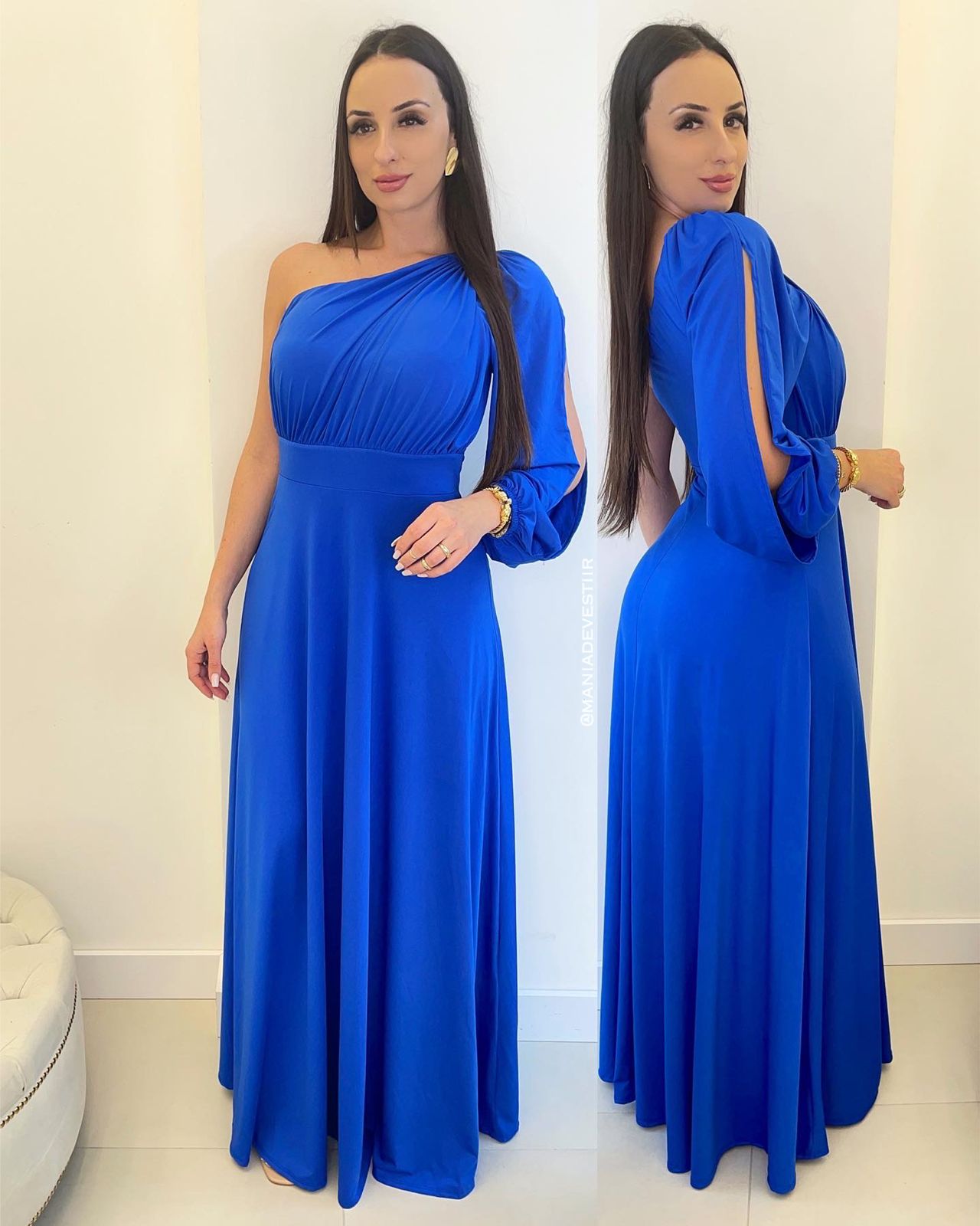 Vestido Longo Fluity Verônica Azul 30630