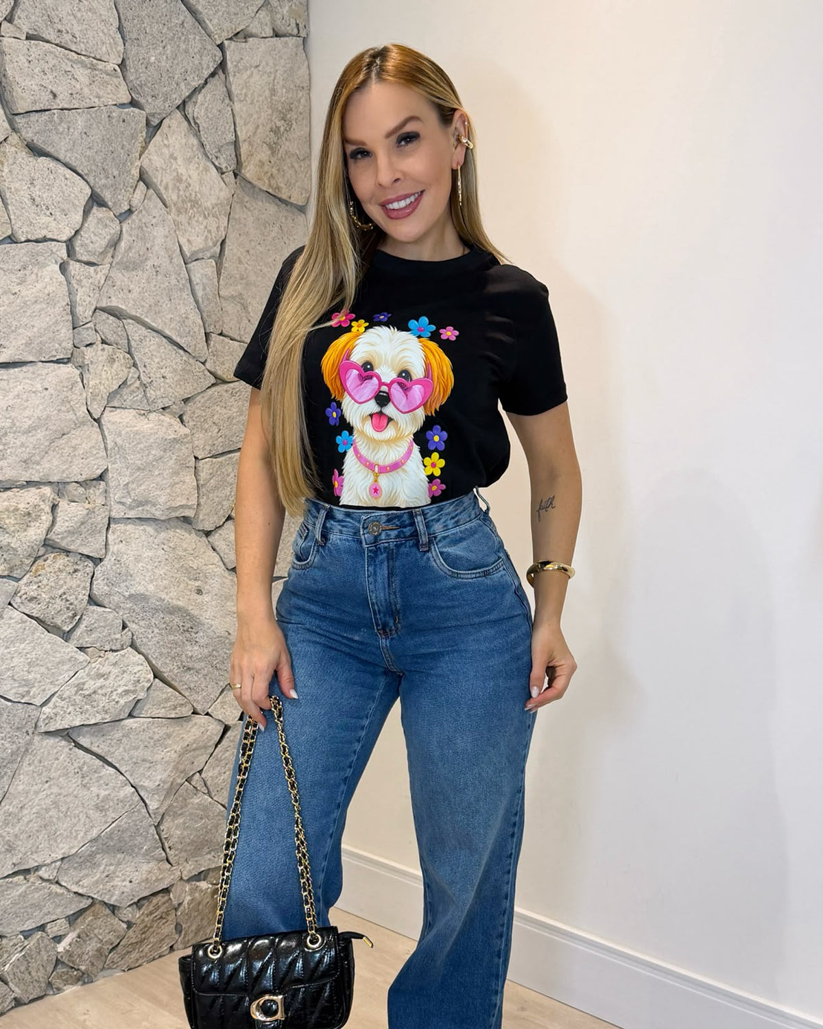 T-Shirt Dog Luna Flor 137050