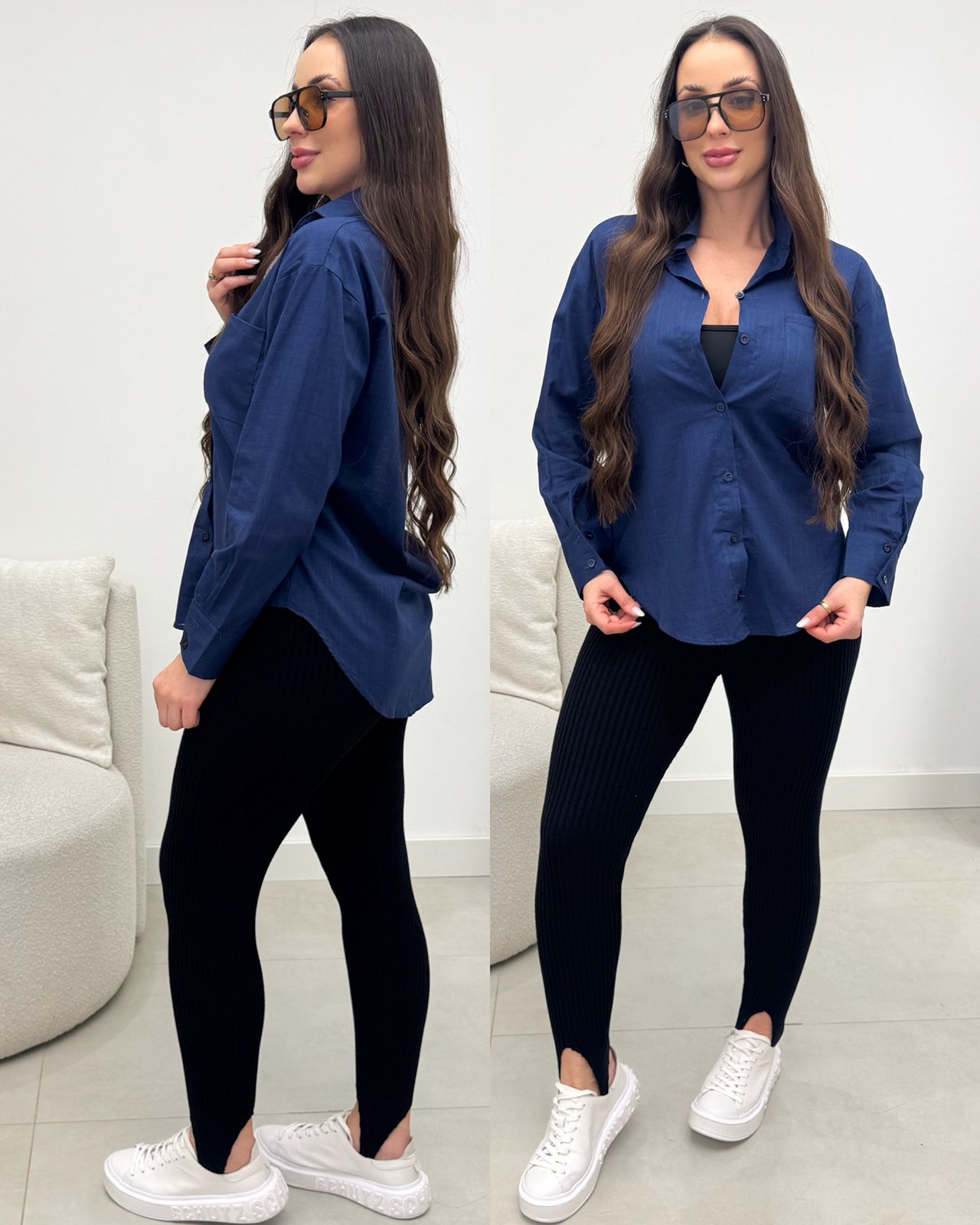 Camisa Alice Azul Marinho 134681