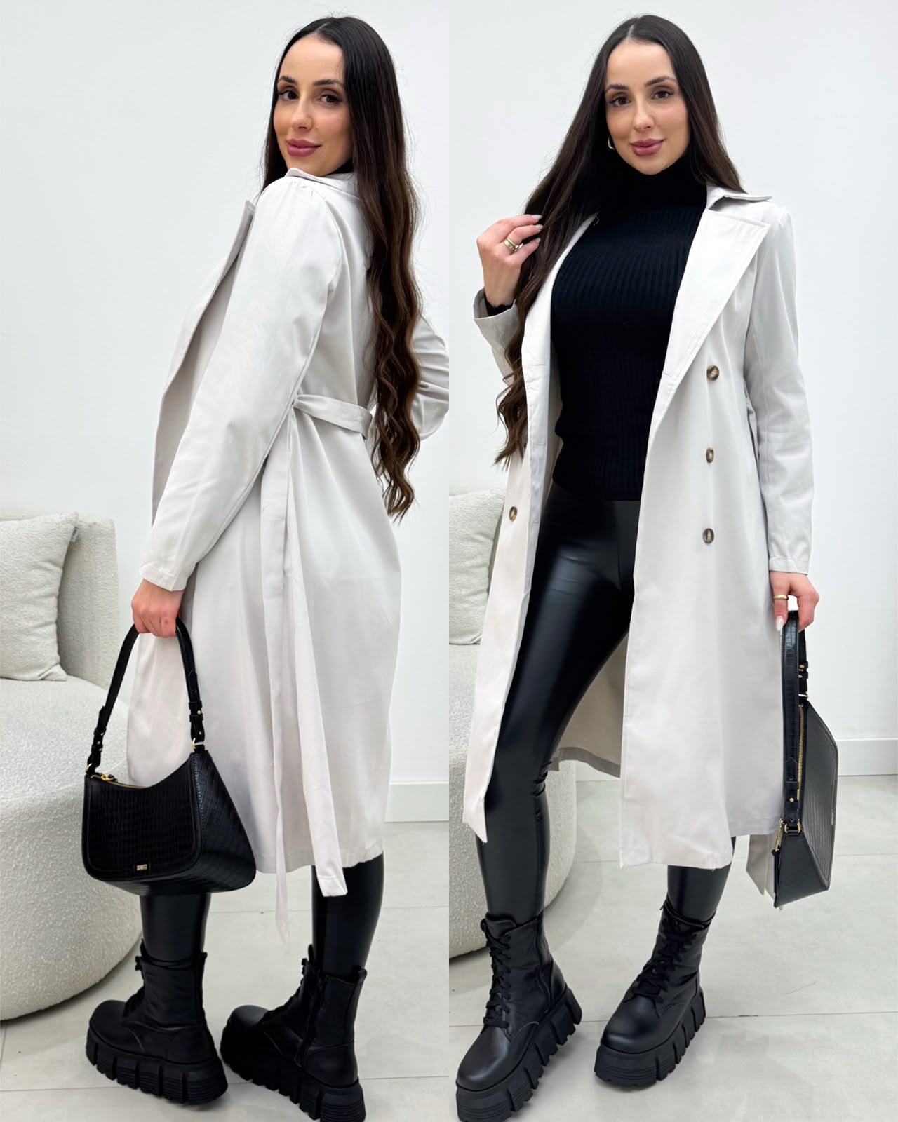 Casaco Trench Coat Morgana Gelo 135048 – Mania de Vestir