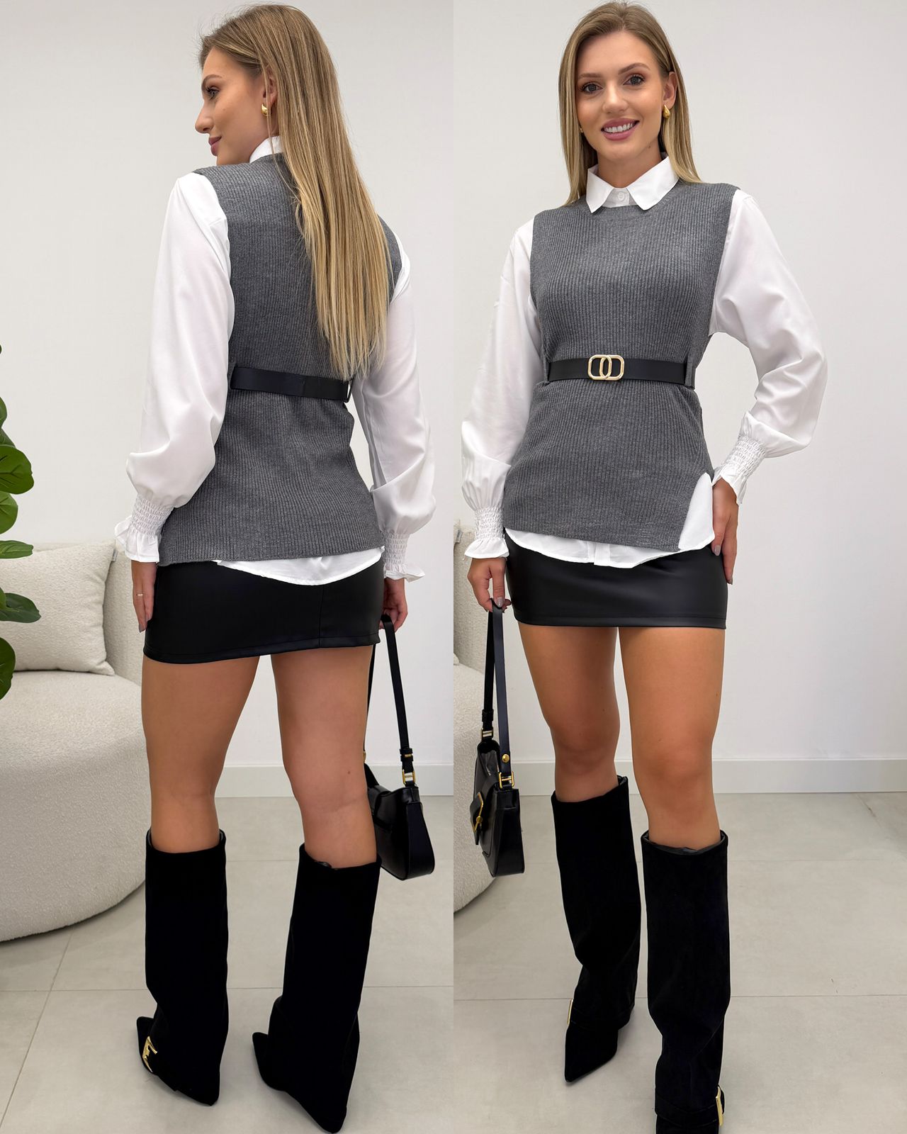 Conjunto Vivian Cinza 129707
