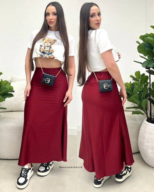 Saia Cetim Tatiane Vinho 108249