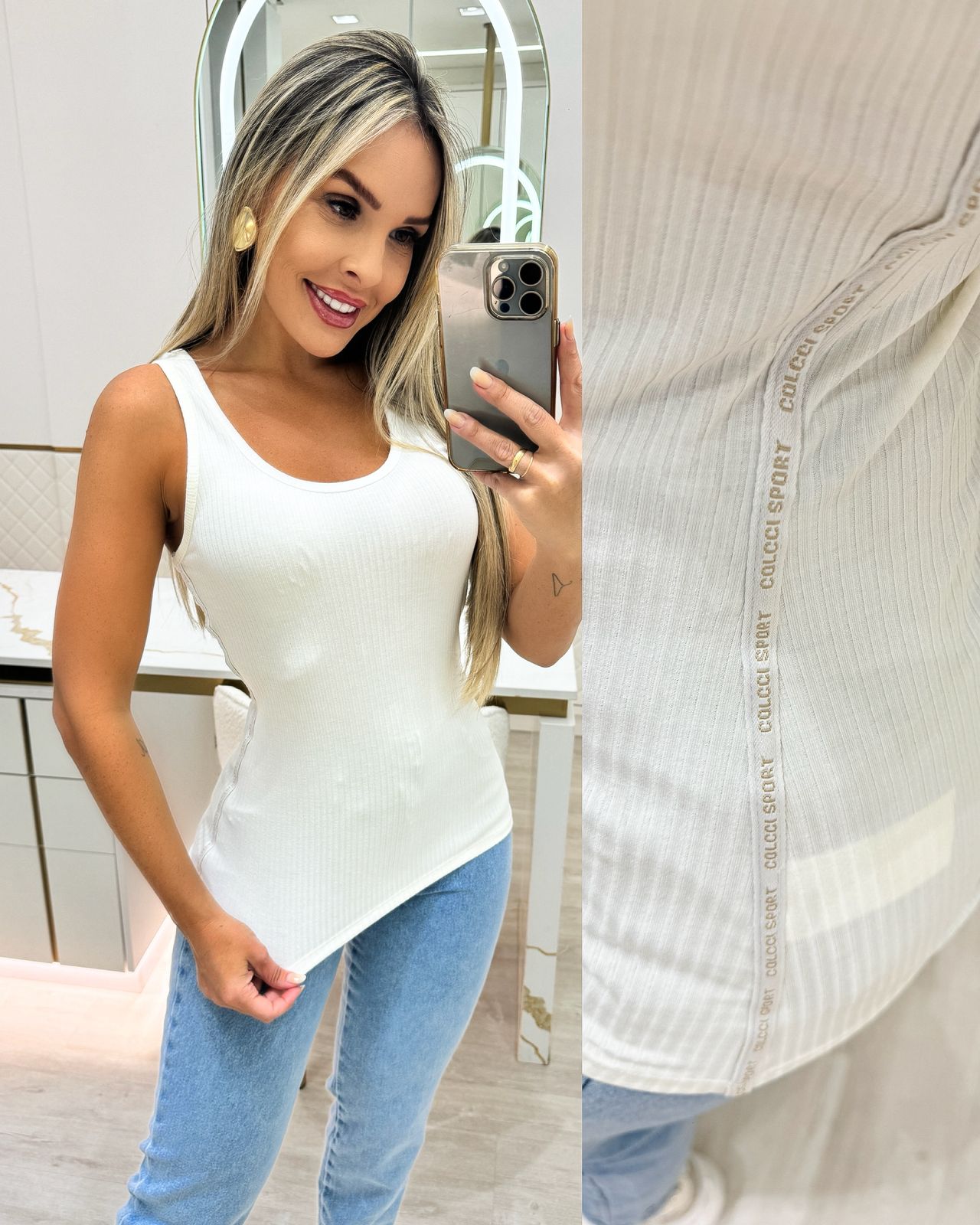 Regata Canelada Colcci Off 78409