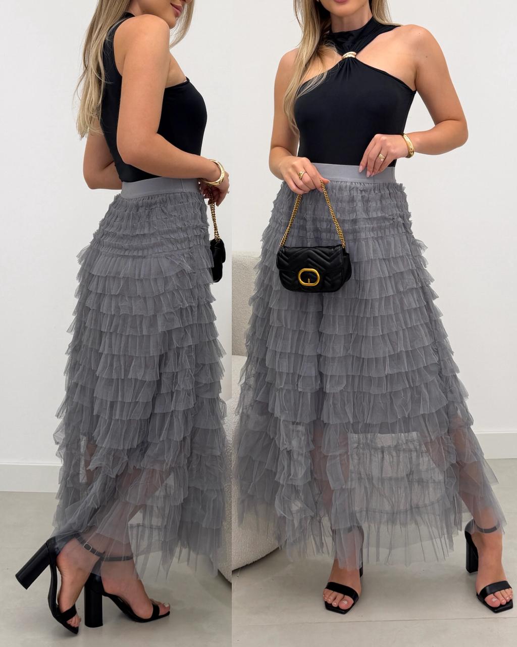 Saia Helena Cinza 114416