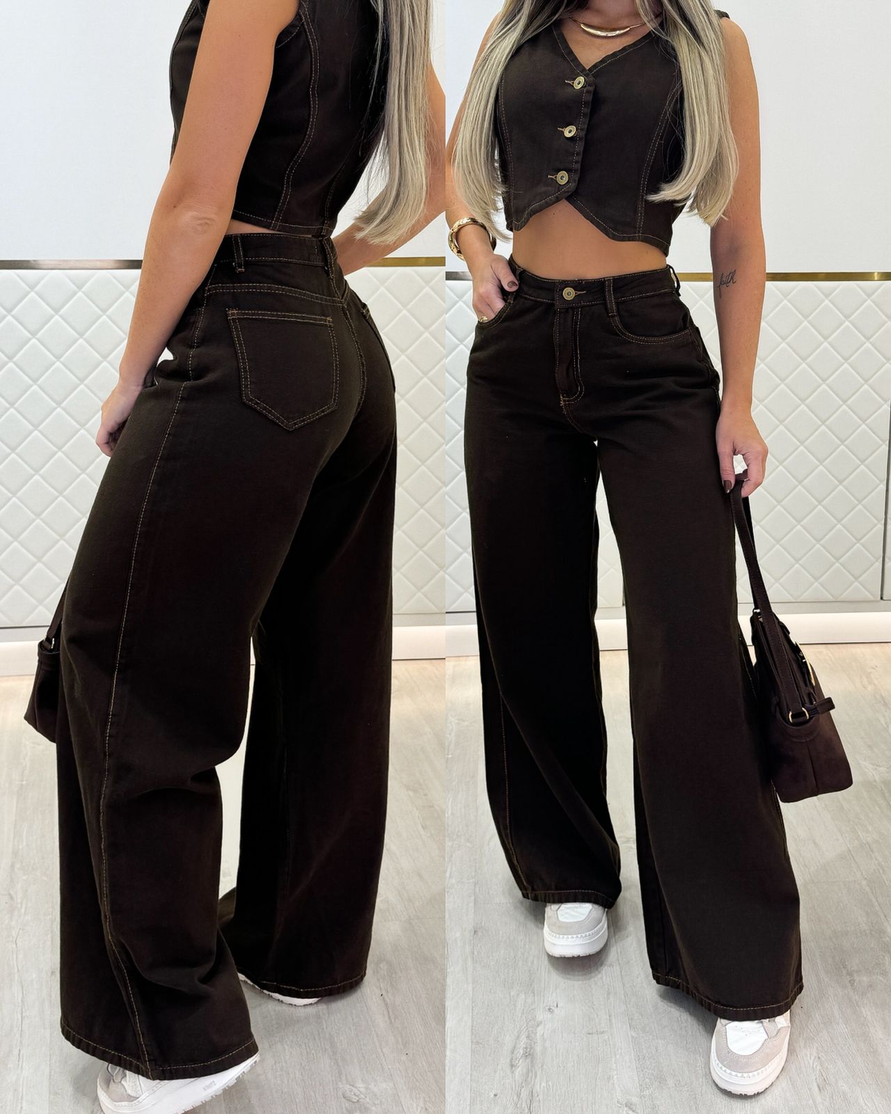 Calça Jeans Namiê Torronto Marrom 96762