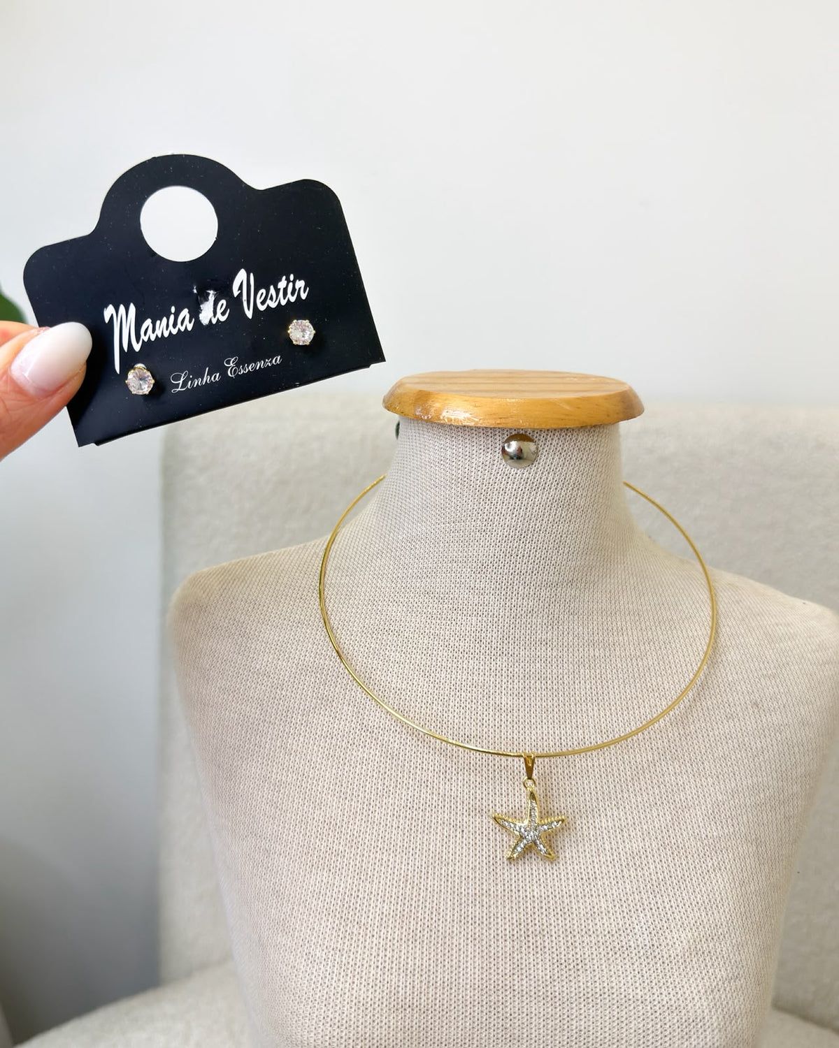 Conjunto Colar e Brinco Mania Essenza Dourado 137849