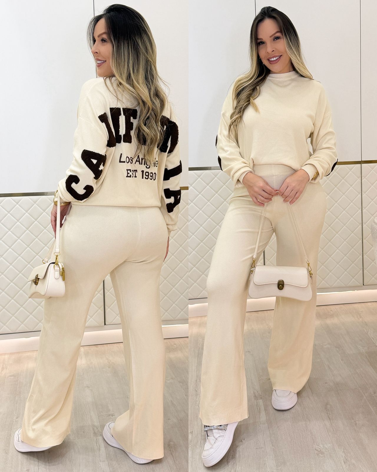 Conjunto Helena Bege/Marrom 133442