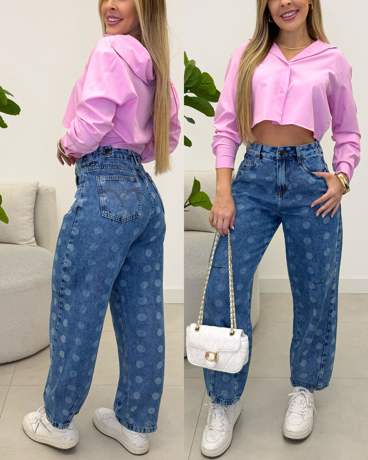 Calça Jeans Delavê Poá Tati 137013