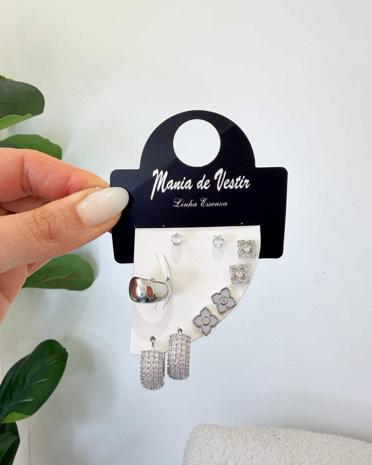 Kit de Brincos Mania Essenza Prata 137866