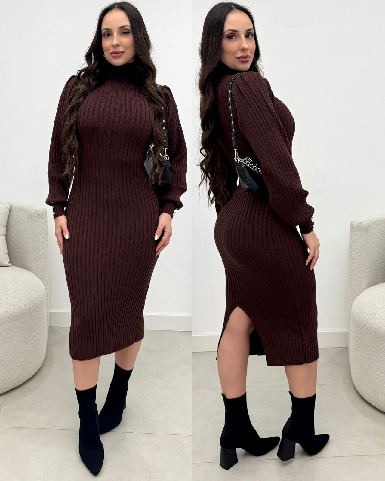 Vestido Tricô Juliane Marrom 133740