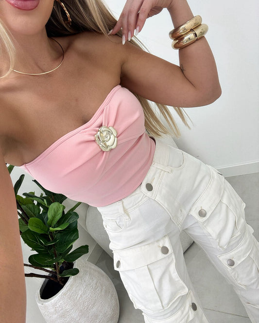 Cropped Hortência Rosa 108400