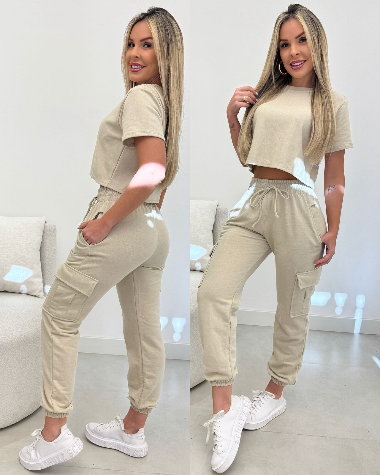 Conjunto Moletinho Sófia Bege Claro 106003
