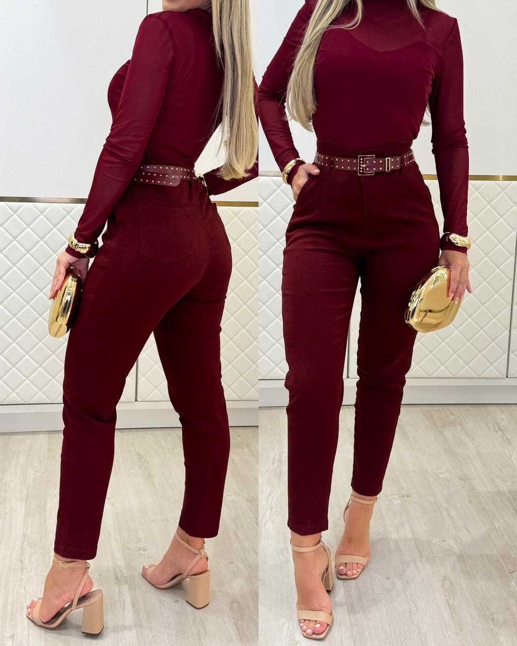 Calça Sarja Stella Marsala 93410