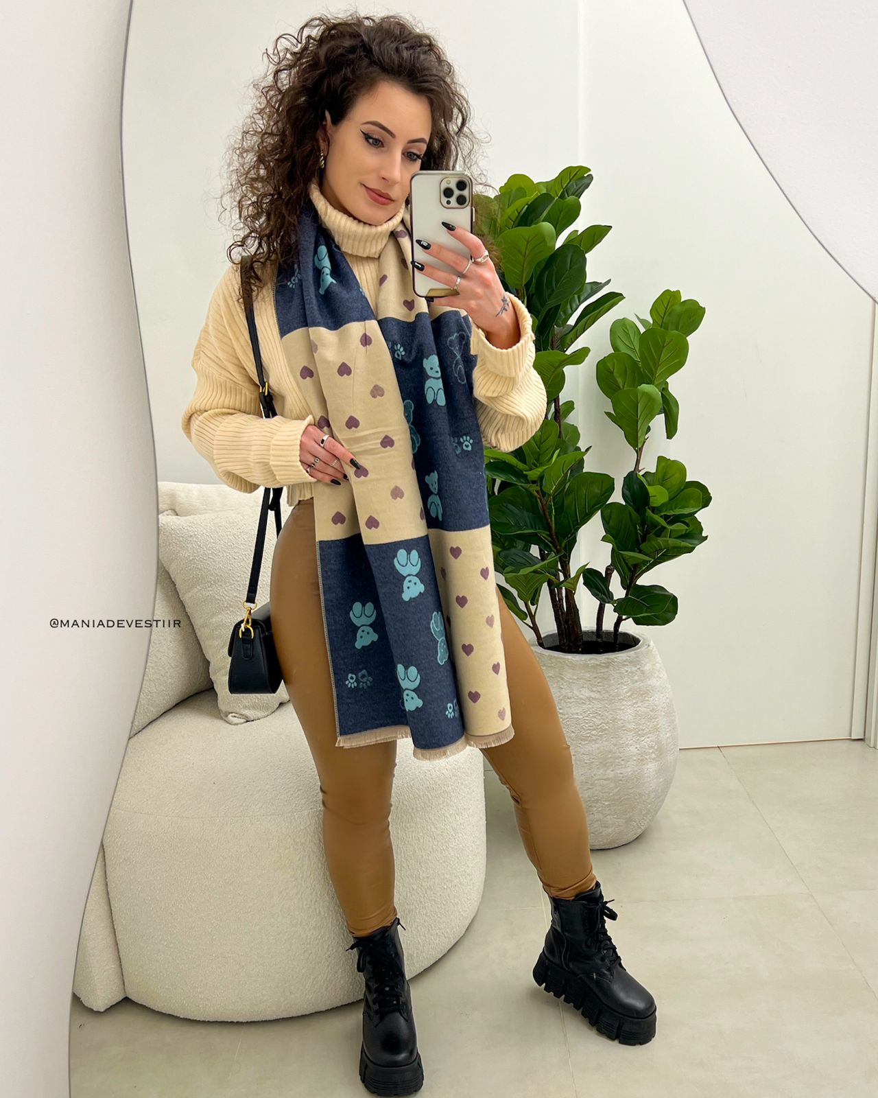 Lenço Isolde Lilás/Cinza 102825