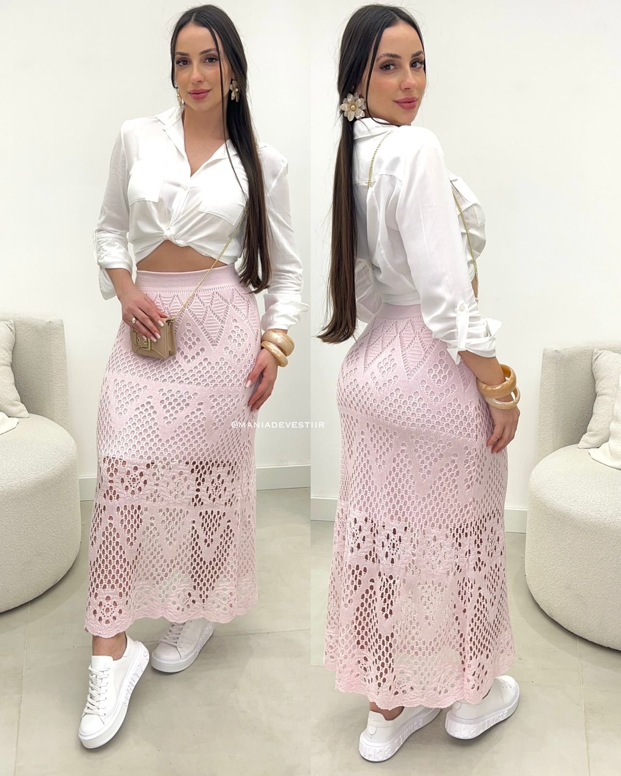 Saia Tricô Kaliane Rosa 109944