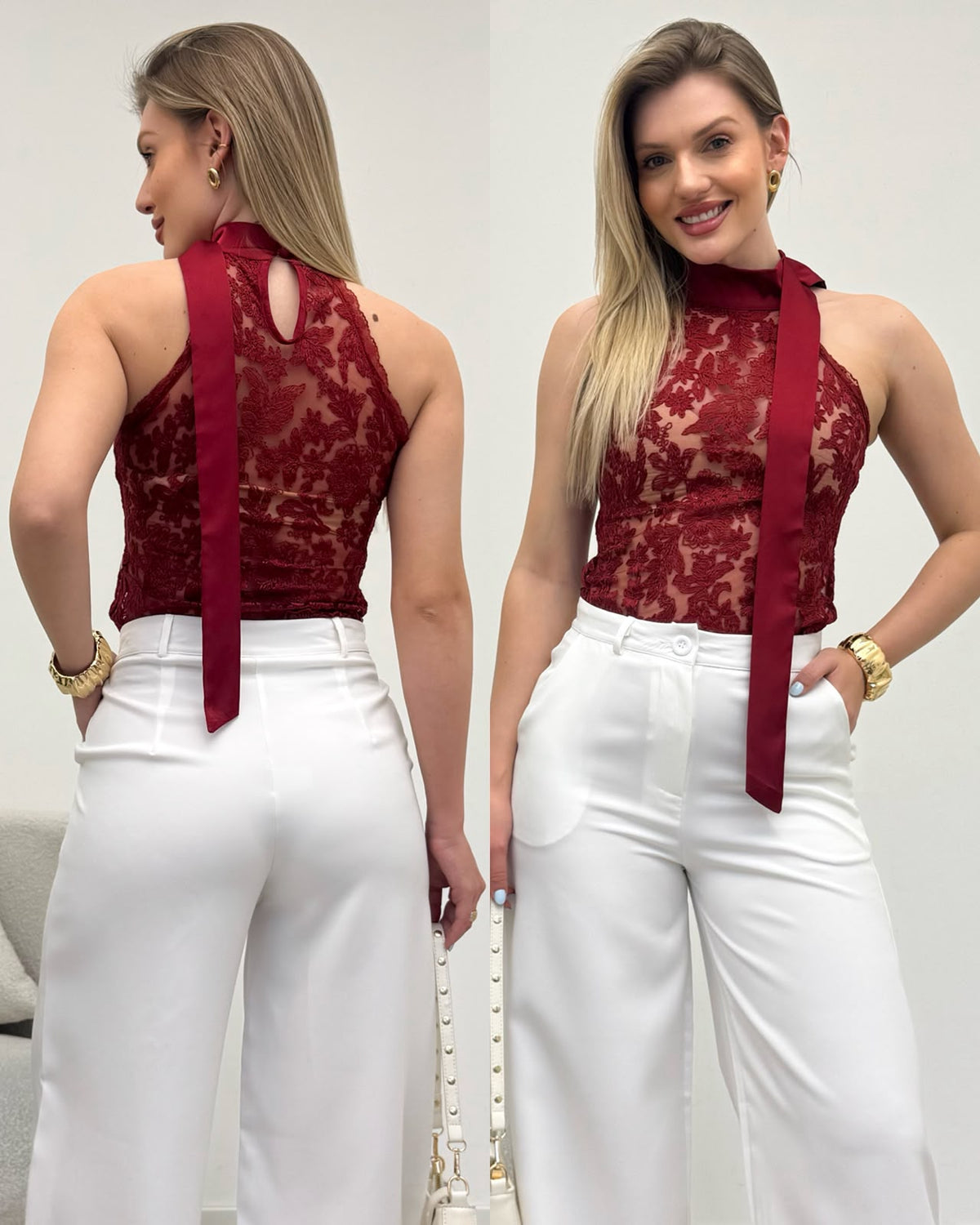 Blusa Renda Sueli Vermelha 136542