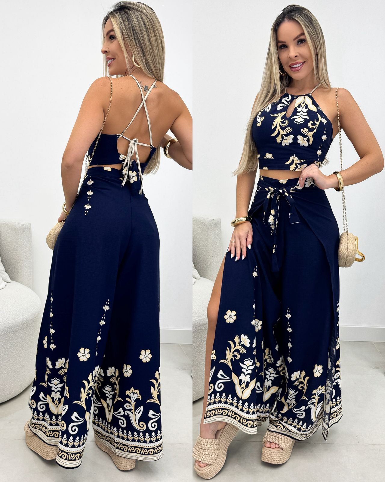Conjunto Adrielli Azul Escuro 109977