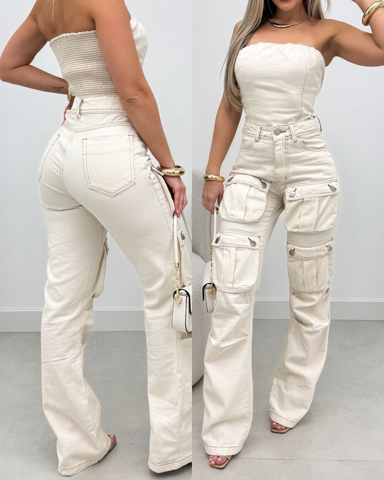 Calça Jeans Pop Cargo Estefany 104953