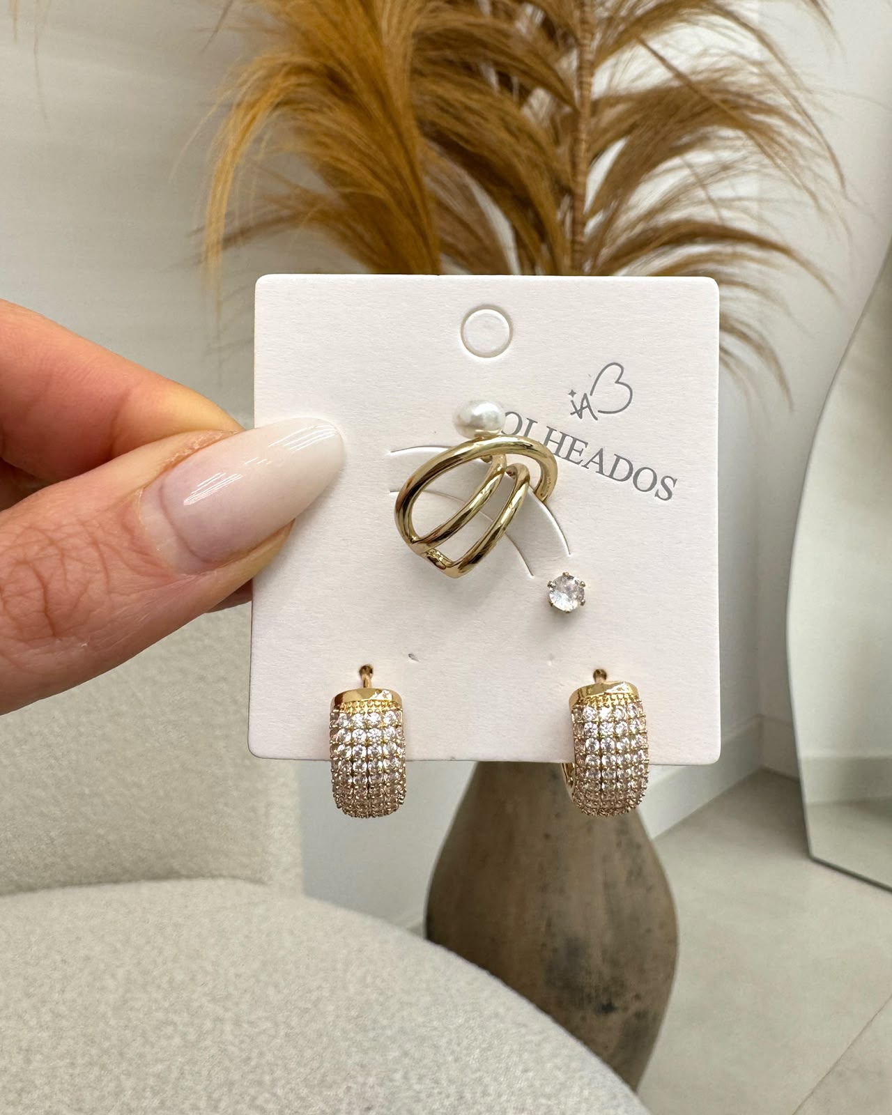 Conjunto De Brincos Mania Essenza Dourado 135032