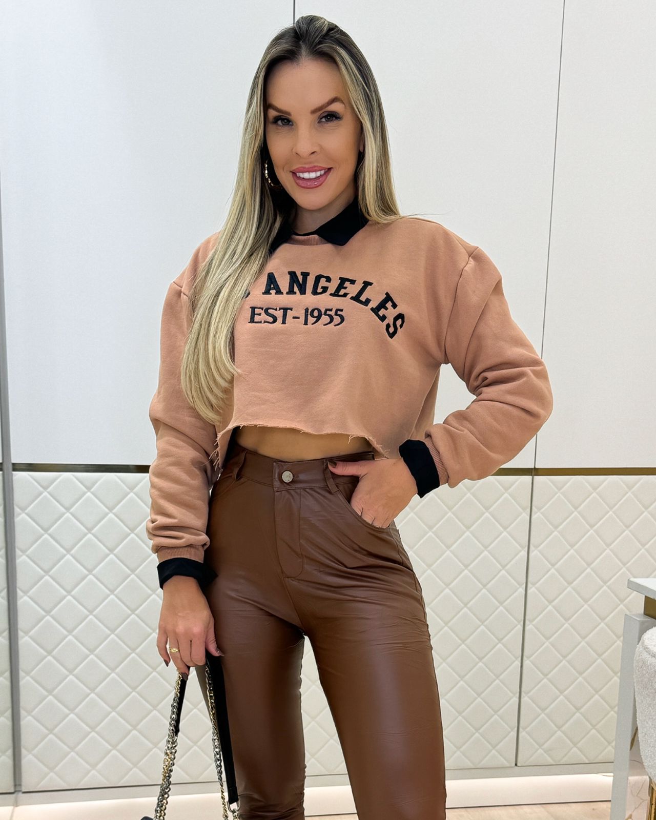 Cropped Isadora Bege Rosado 100330