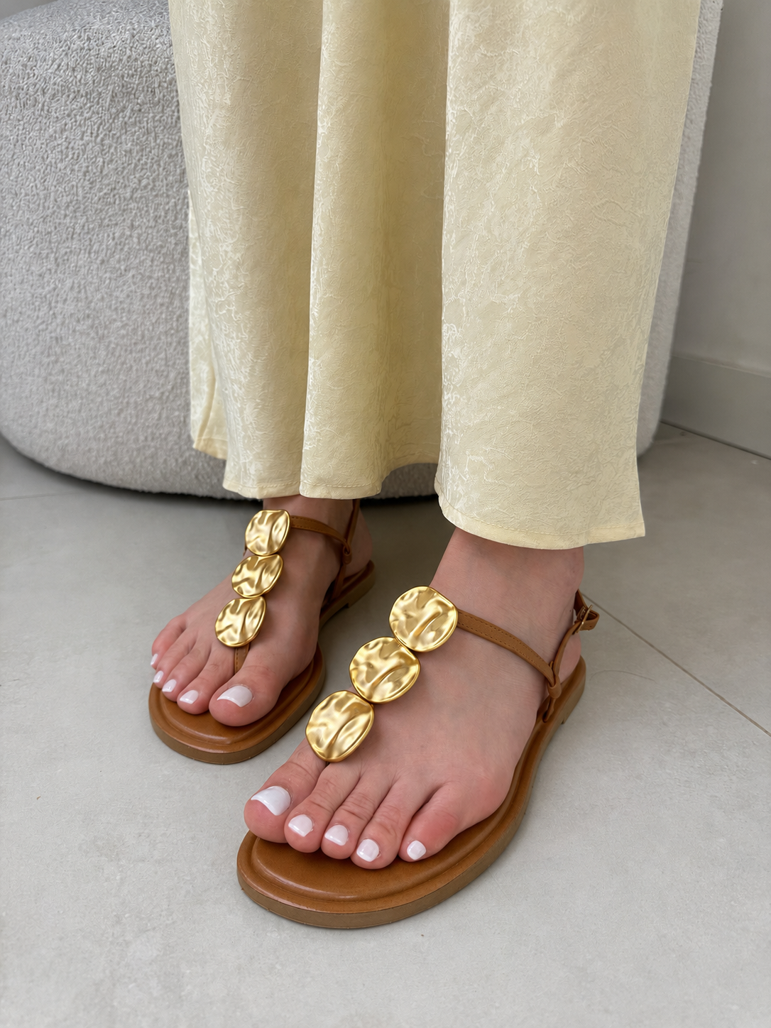 Rasteira Lust Shoes Elis Camel – 136299