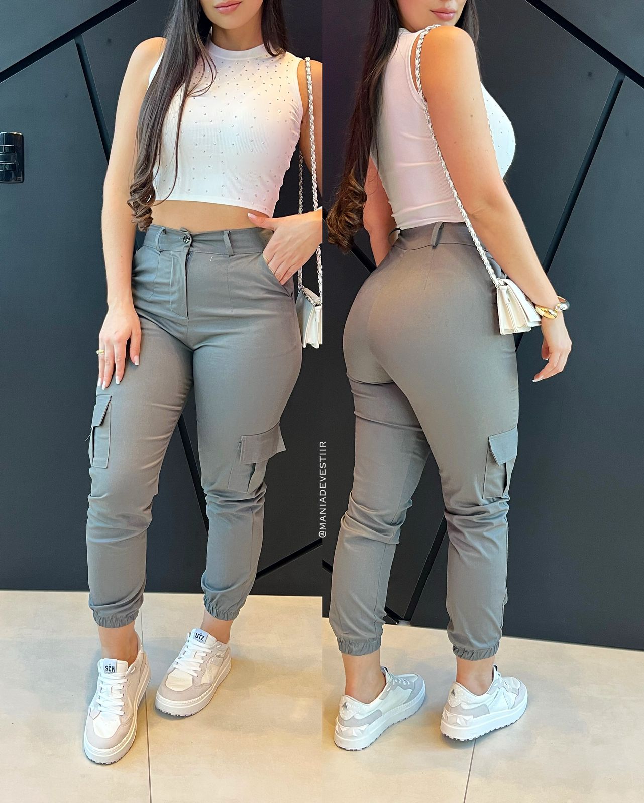 Calça Cargo Louise Cinza 69979