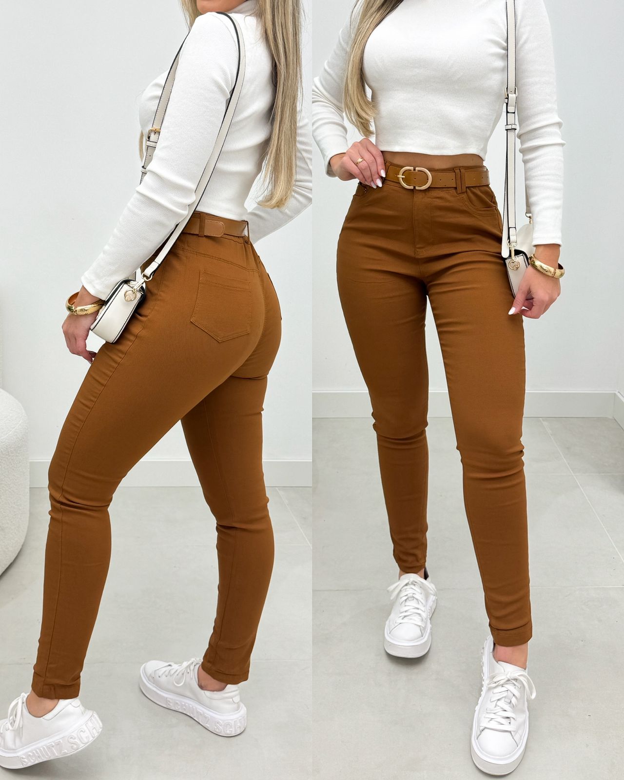 Calça Sarja Céu Marrom 102865