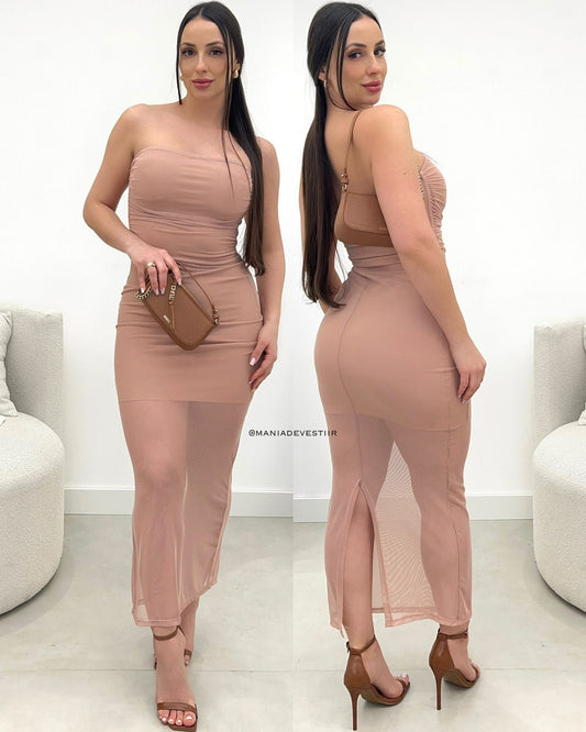 Vestido Tule Ana Rosé 109979