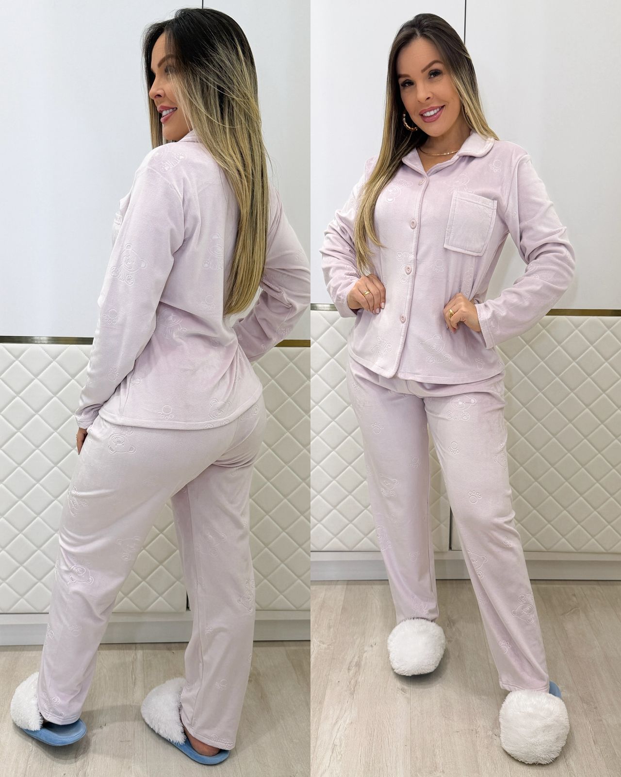 Pijama Plush Elaine Lilás 134049