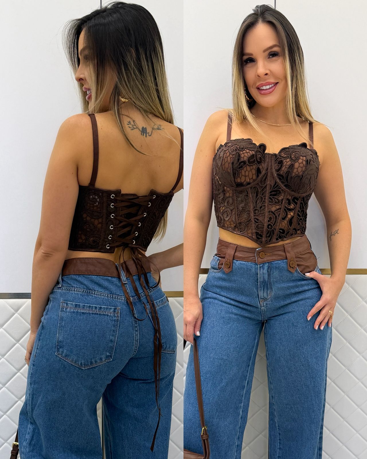 Cropped Corset Giseli Marrom 134187 – Mania de Vestir