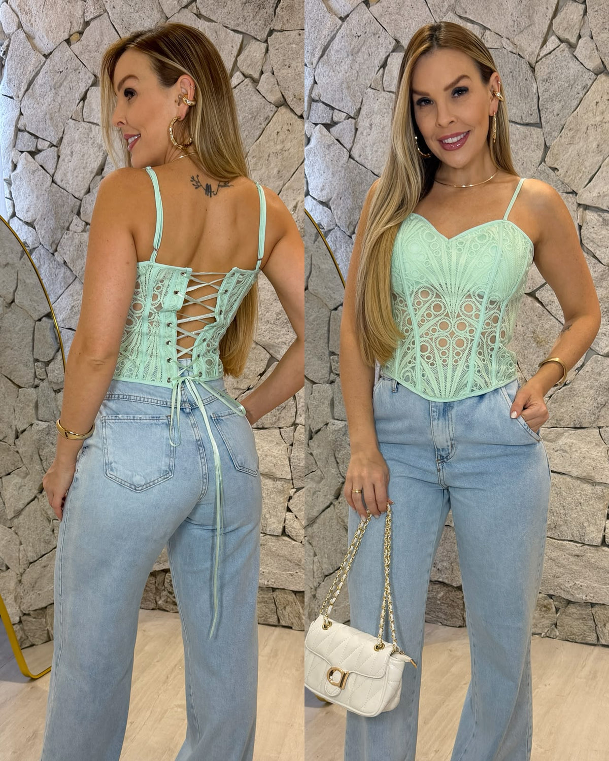 Cropped Corset Claudete Verde 136959