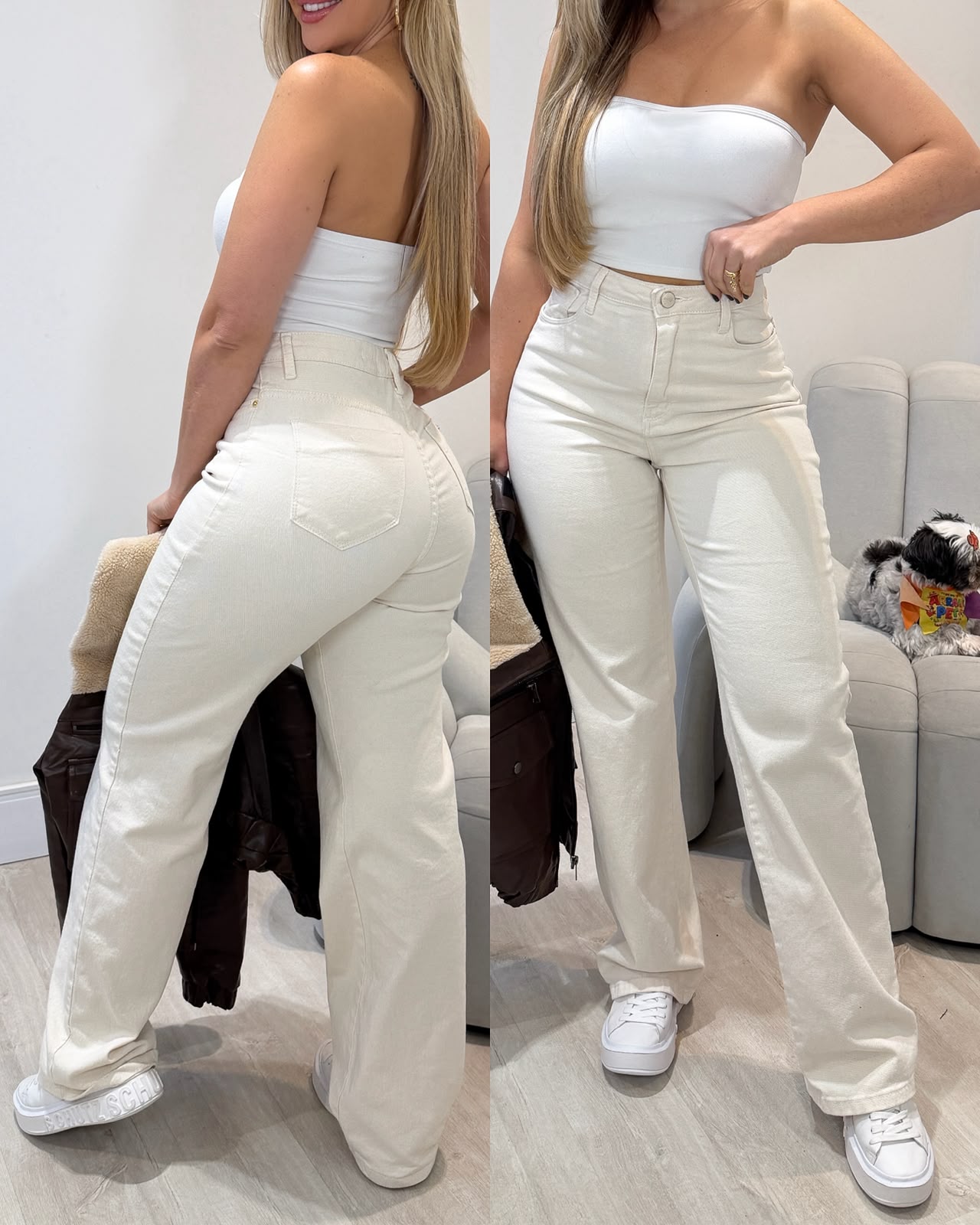 Calça Jeans Conciência Rhiana Creme 135025
