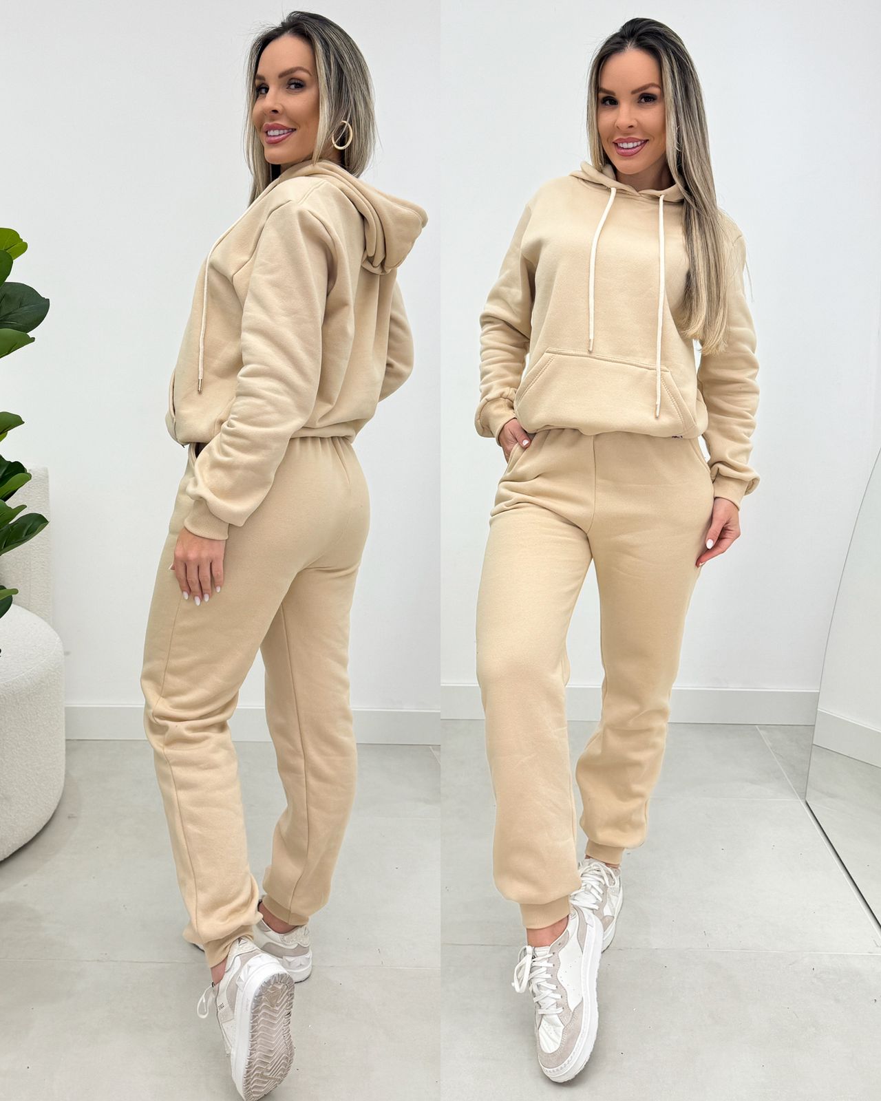 Conjunto Moletom Nayla Bege Claro 103000