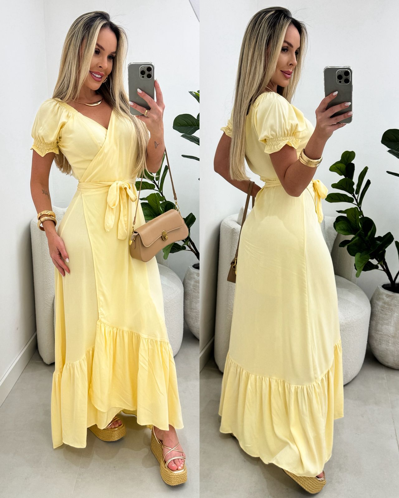 Vestido Envelope Eliane Amarelo 108314