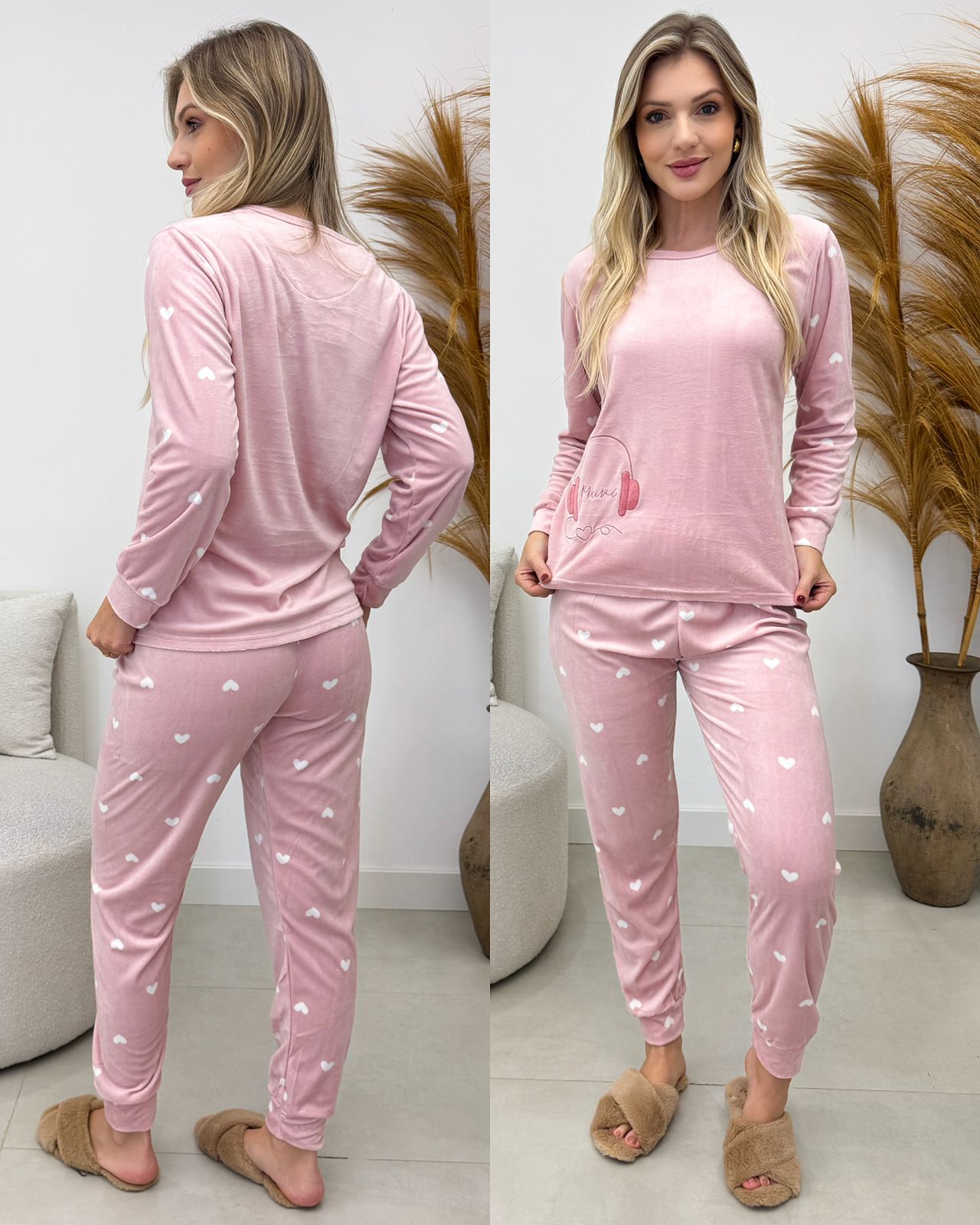 Pijama Plush Diana Rosa 134198