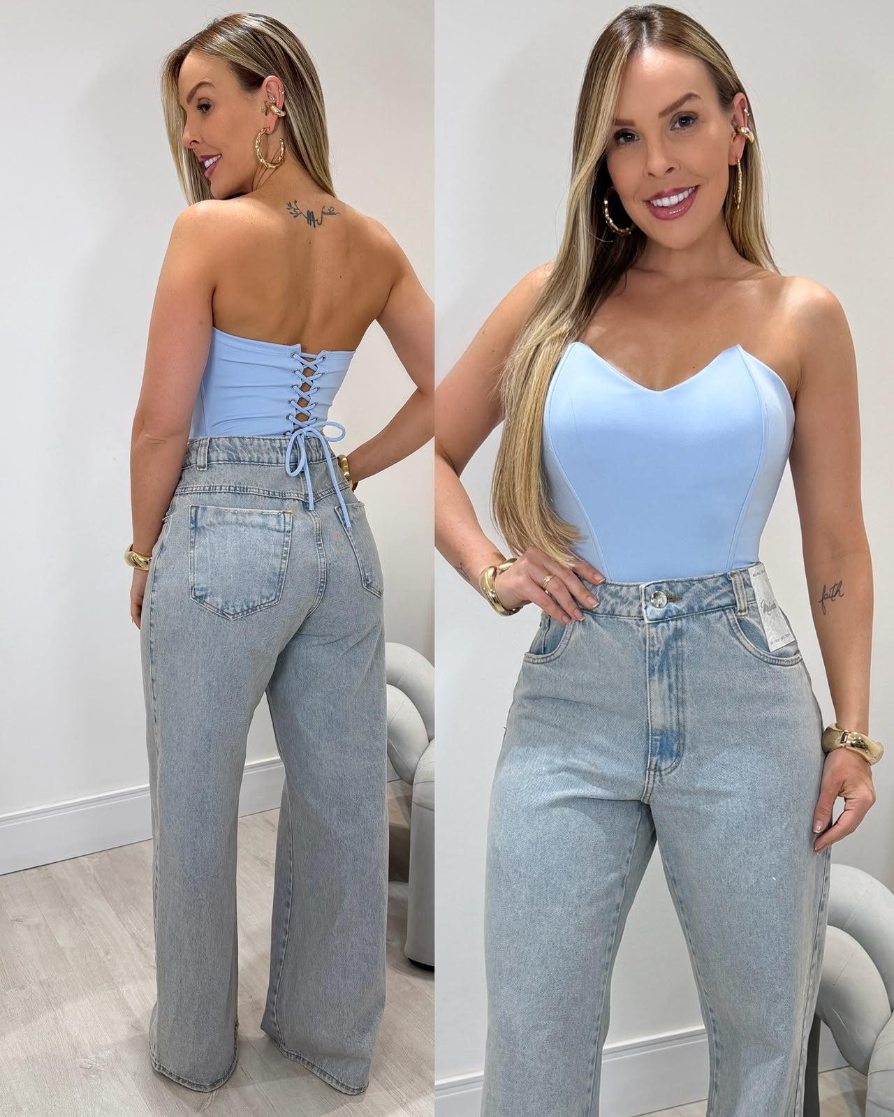 Cropped Corset Lucimara Azul 135873