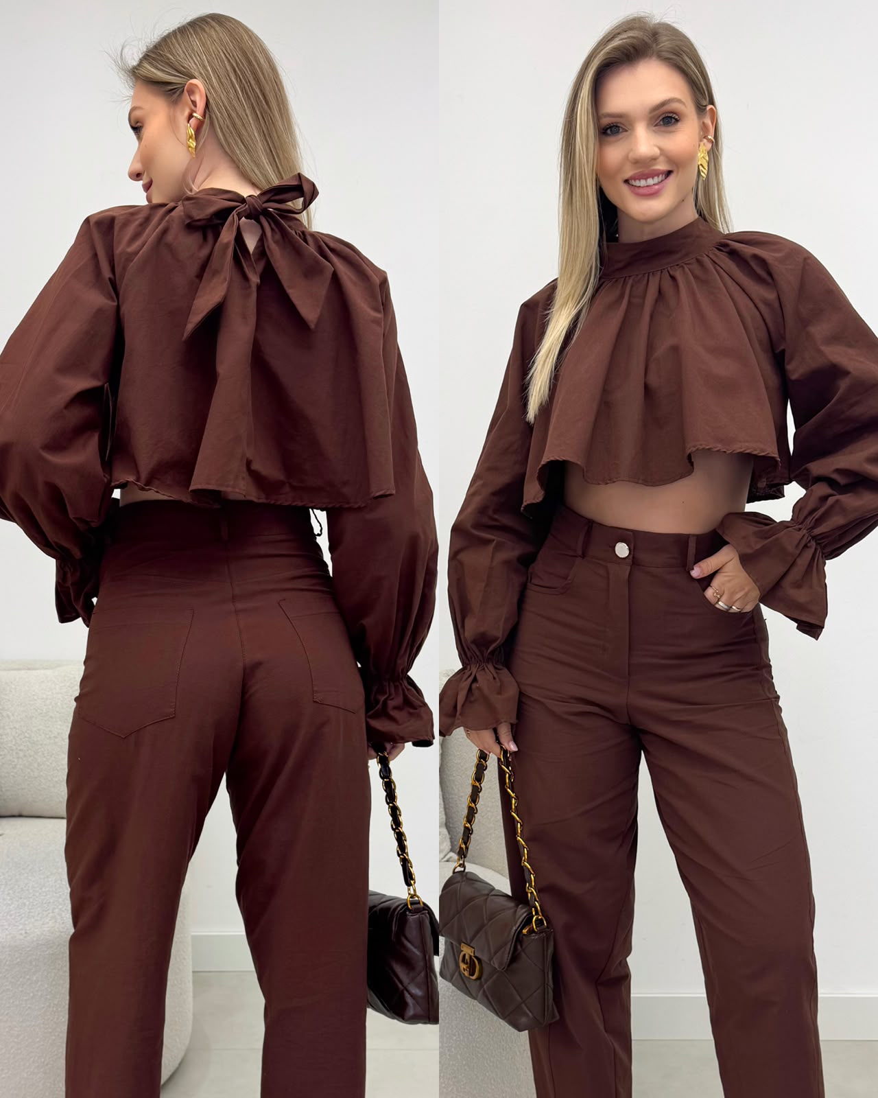 Capa Cropped Laiana Marrom 135843